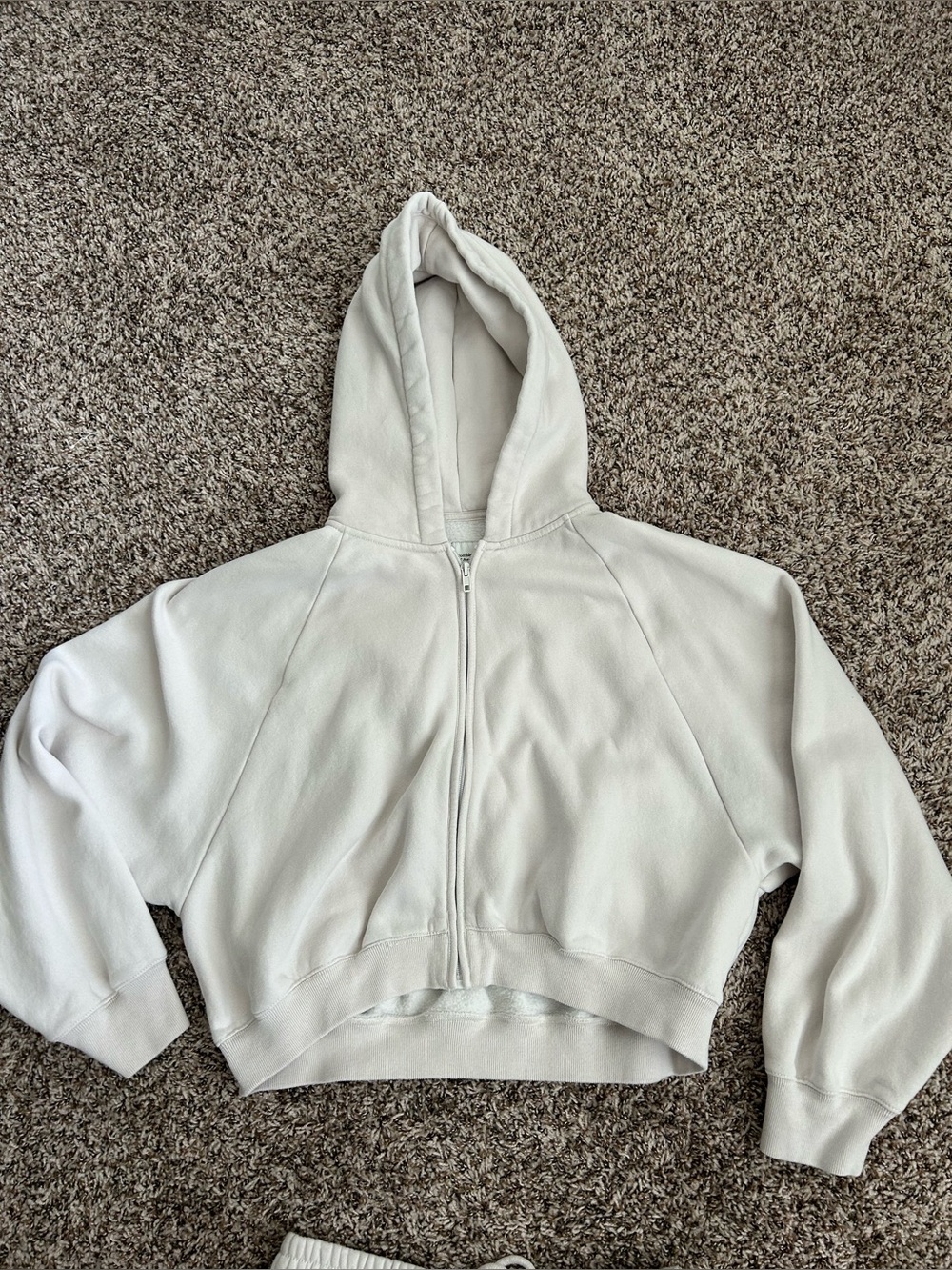 Abercrombie & Fitch Cropped Zip-Up Hooded Sweatshirt